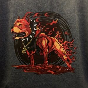 Everyone loves a tee shirt Flaming Pit bull